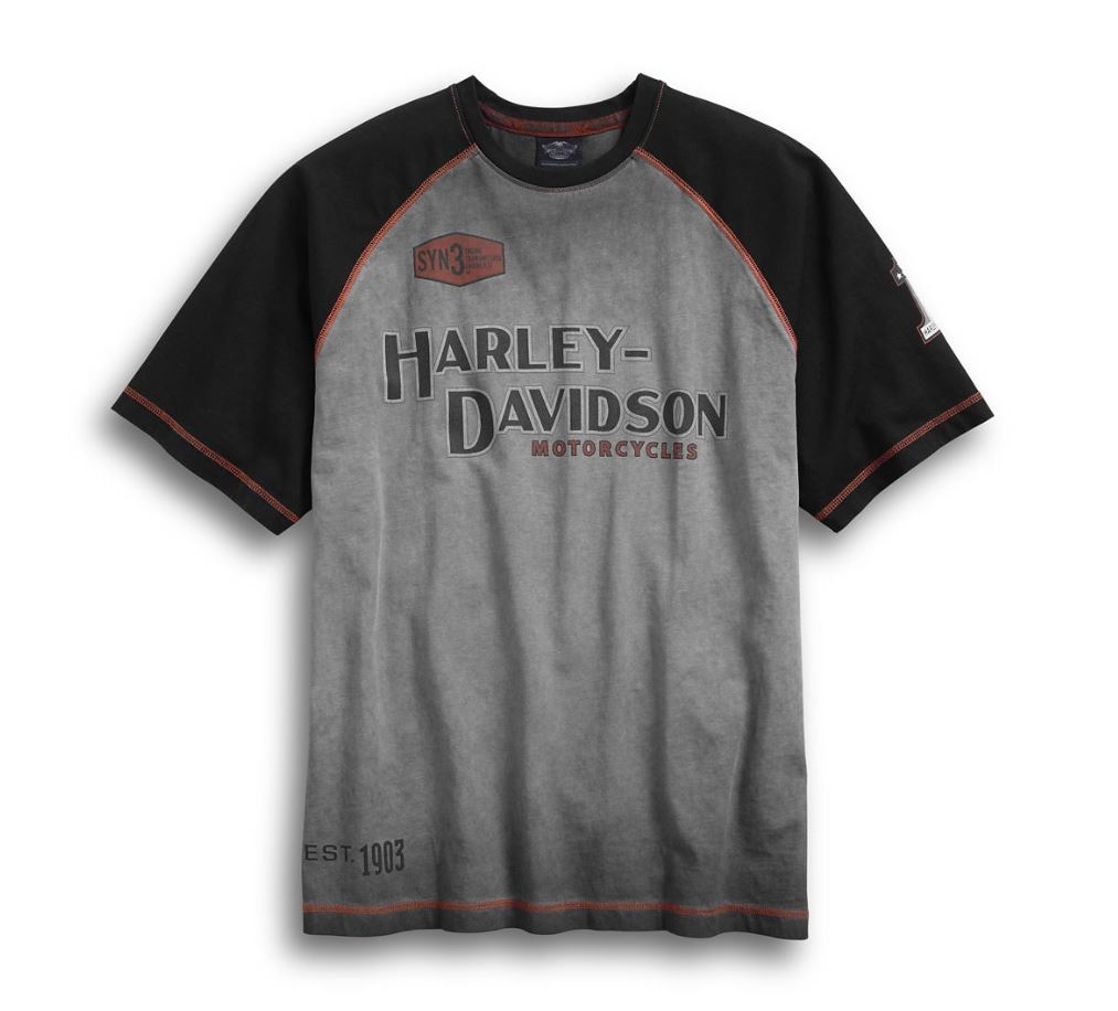 NAS SigonellaReady To Rumble Harley-Davidson Men's 3/4 Sleeve Raglan Tee 